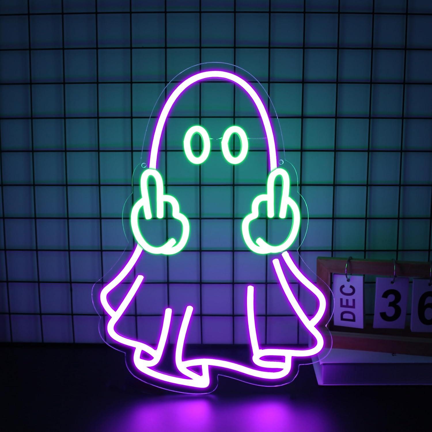 Room Lighting Bedroom Decor - Ghost Neon Sign USB Powered LED