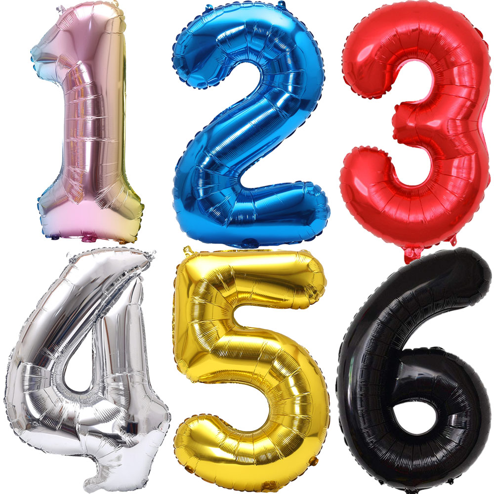 Lighting Mcqueen Birthday Decor - 32inch Rainbow Gradient Number Foil Balloon