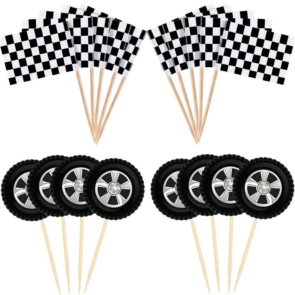 Lighting Mcqueen Birthday Decor - Wheel Racing Car Party Cake Decor