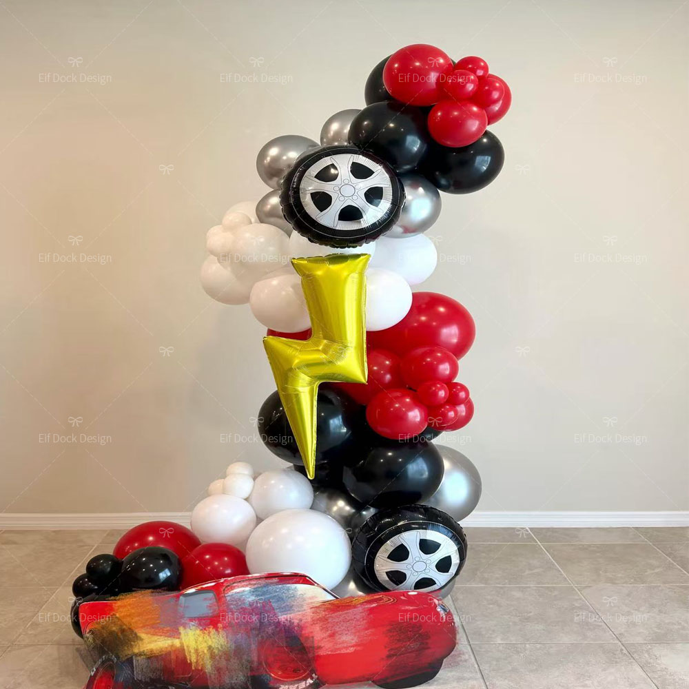 Lighting Mcqueen Birthday Decor - 69Pcs Lightning Racing Car tire Balloons