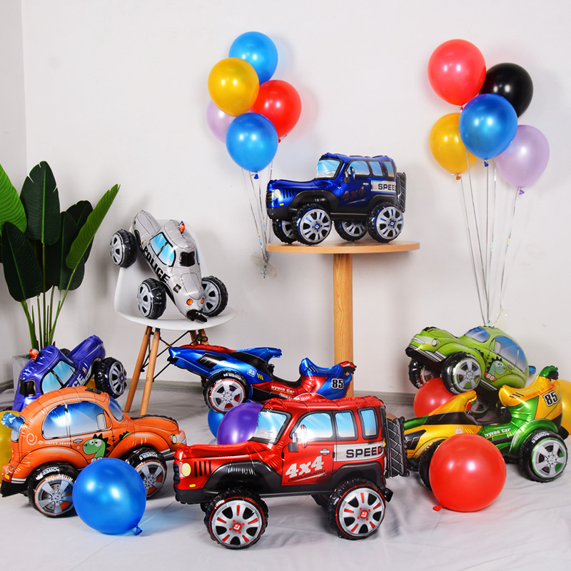 Lighting Mcqueen Birthday Decor - 3D Stereo Cartoon Assembled Car Aluminum