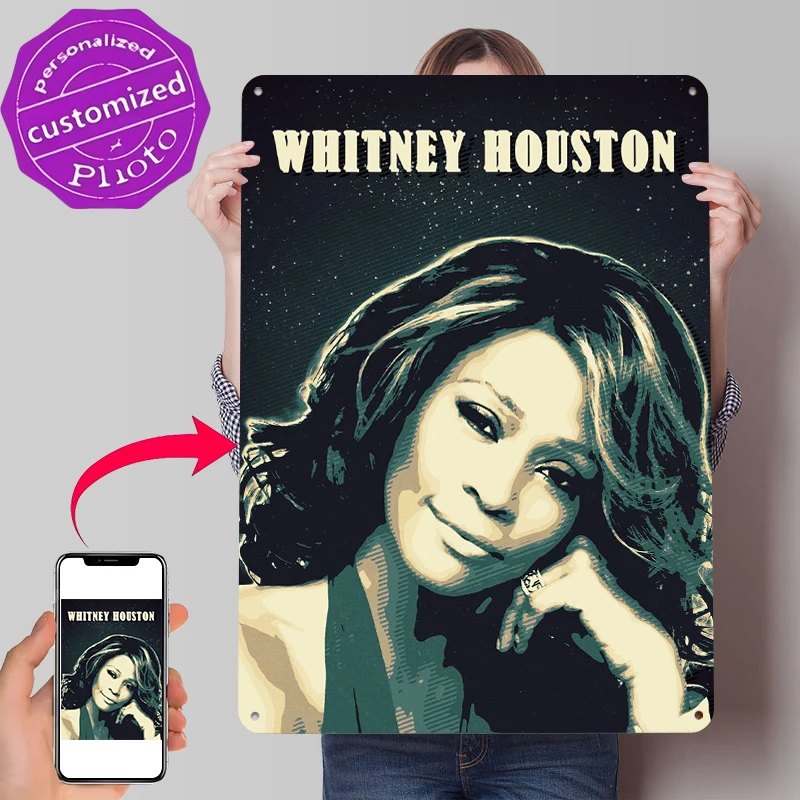 Lighting Decor Houston - Whitney Houston Lightly 3D Metal Poster