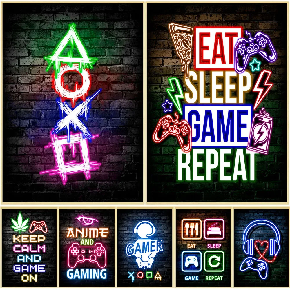 Office Lighting Decor - Gaming Neon Eat Sleep Game Repeat