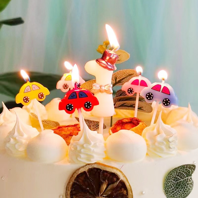 5 Car Candles Children's Birth - Lighting Mcqueen Birthday Decor ulasan dan harga