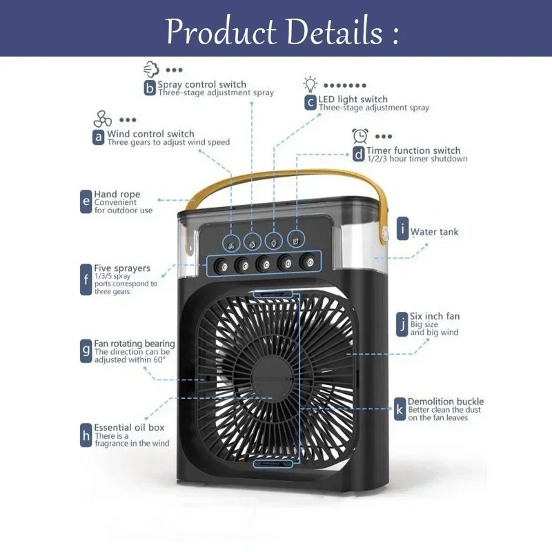 3 In 1 Mini Air Conditioner Ho - Office Lighting Decor ulasan dan harga