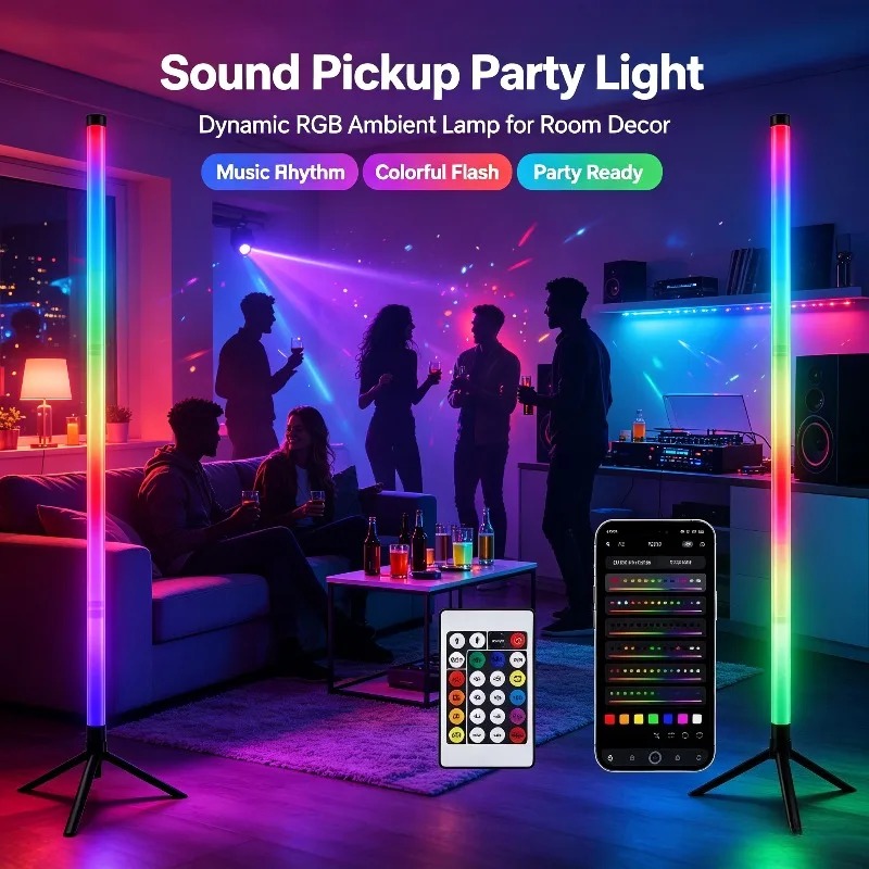 2 Pack RGB LED Corner Floor La - Lighting Decor Bedroom ulasan dan harga