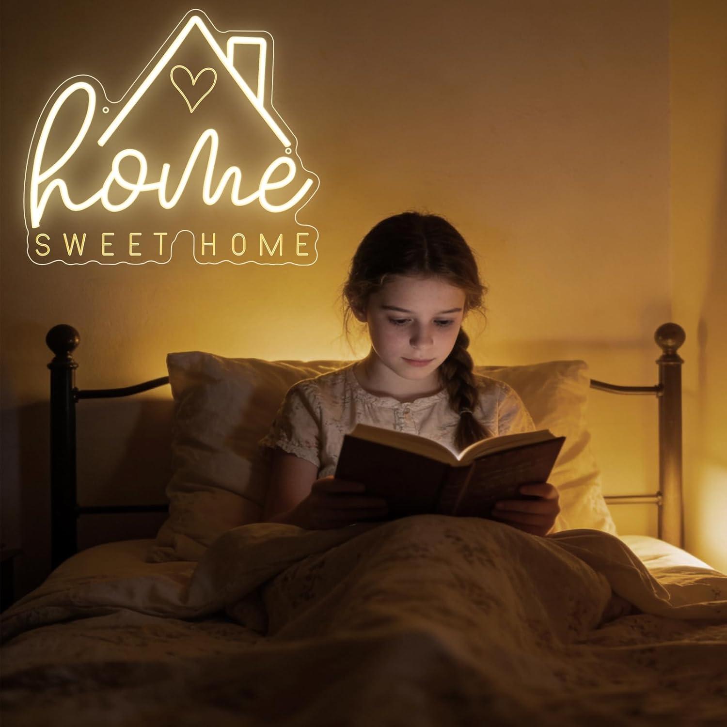 Sweet Home Neon Sign USB Dimma - Lighting Decoration In Bedroom ulasan dan harga