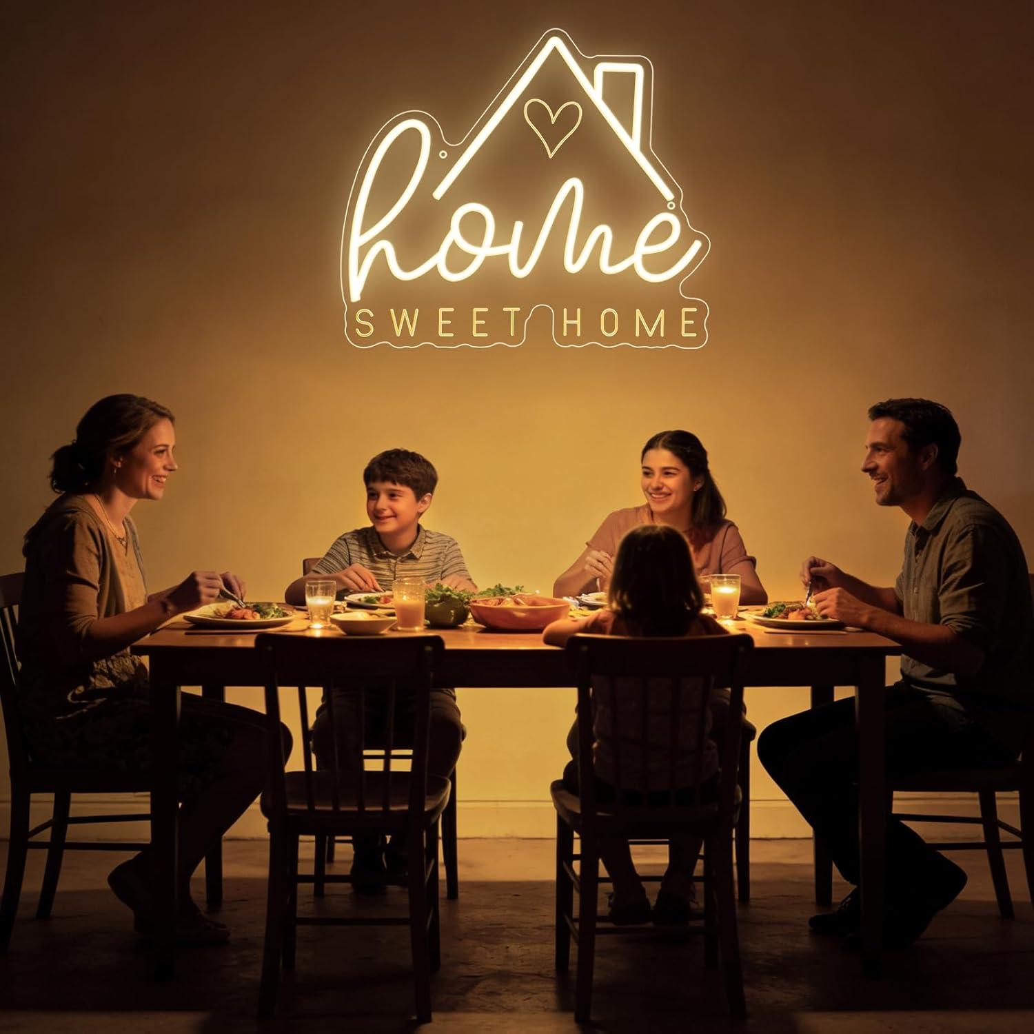 Sweet Home Neon Sign USB Dimma - Lighting Decoration In Bedroom ulasan dan harga