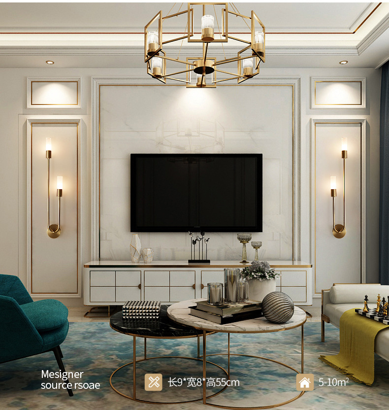 Retro Background Living Room A - Lighting Decor Bedroom ulasan dan harga