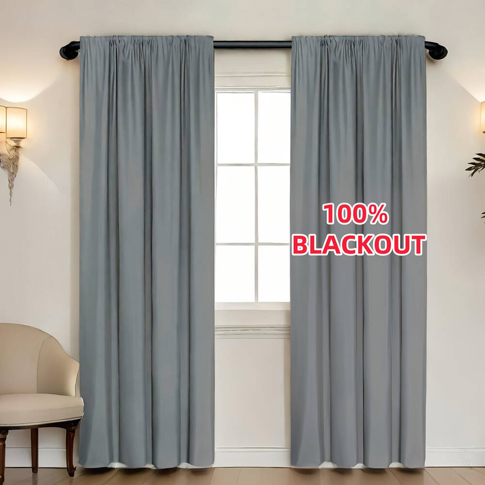 1pc 100% Blackout Curtain with - Office Lighting Decor ulasan dan harga
