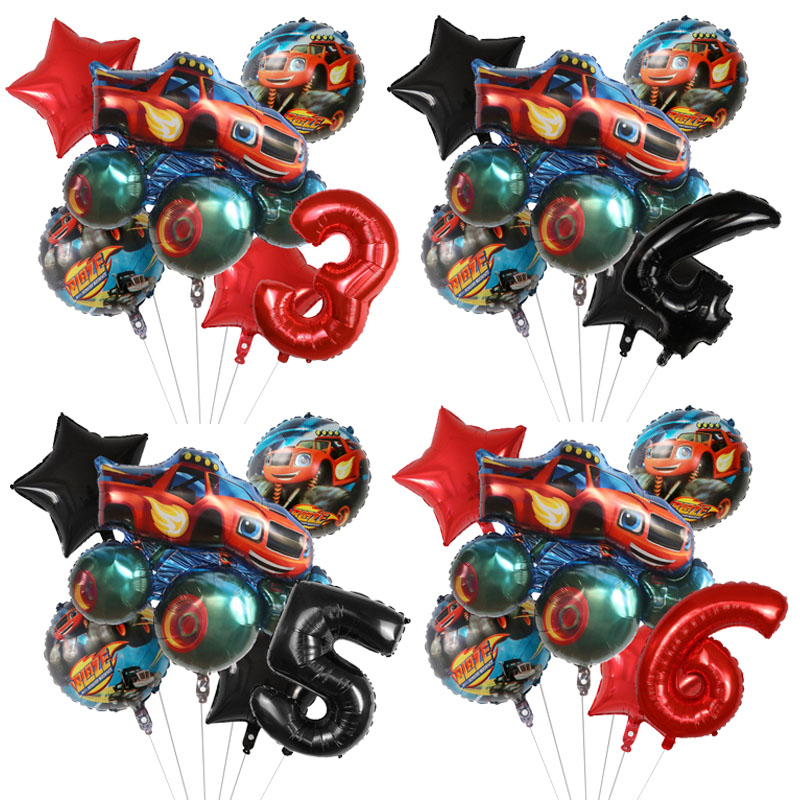 1set Blaze Monster Foil Balloo - Lighting Mcqueen Birthday Decor ulasan dan harga
