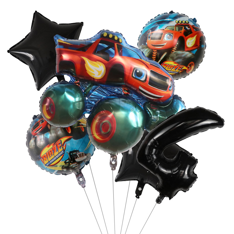 1set Blaze Monster Foil Balloo - Lighting Mcqueen Birthday Decor ulasan dan harga