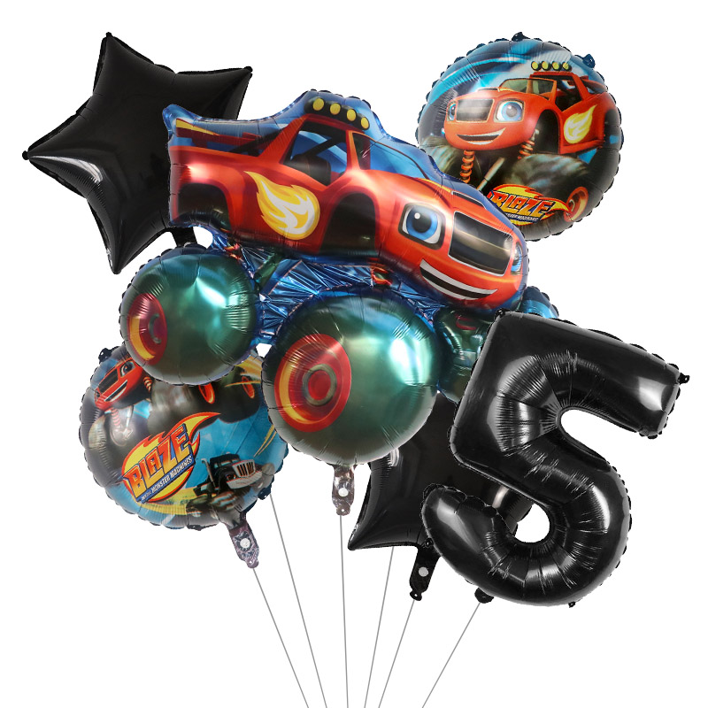 1set Blaze Monster Foil Balloo - Lighting Mcqueen Birthday Decor ulasan dan harga