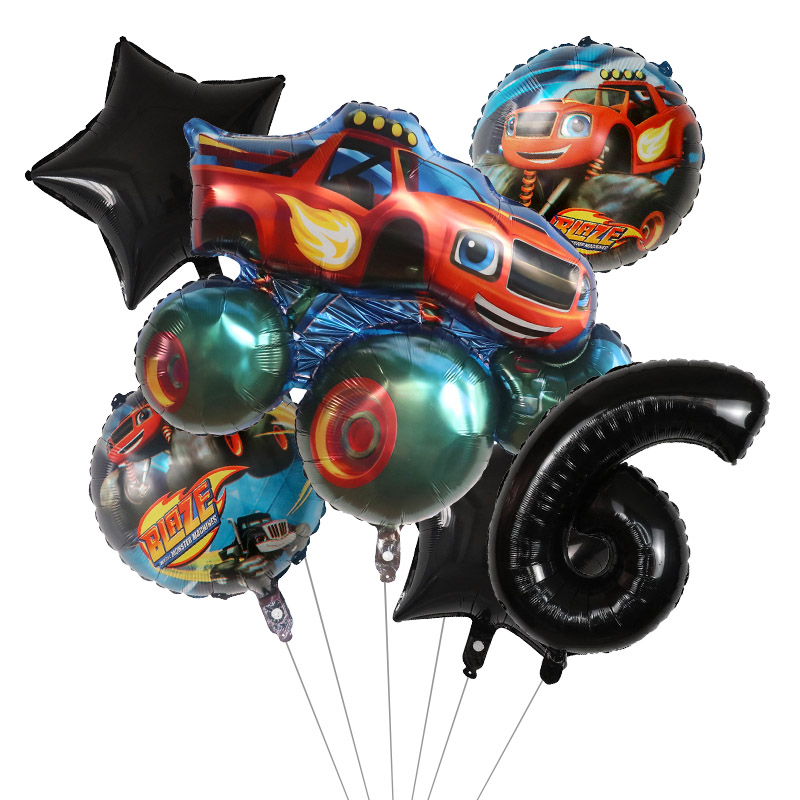 1set Blaze Monster Foil Balloo - Lighting Mcqueen Birthday Decor ulasan dan harga