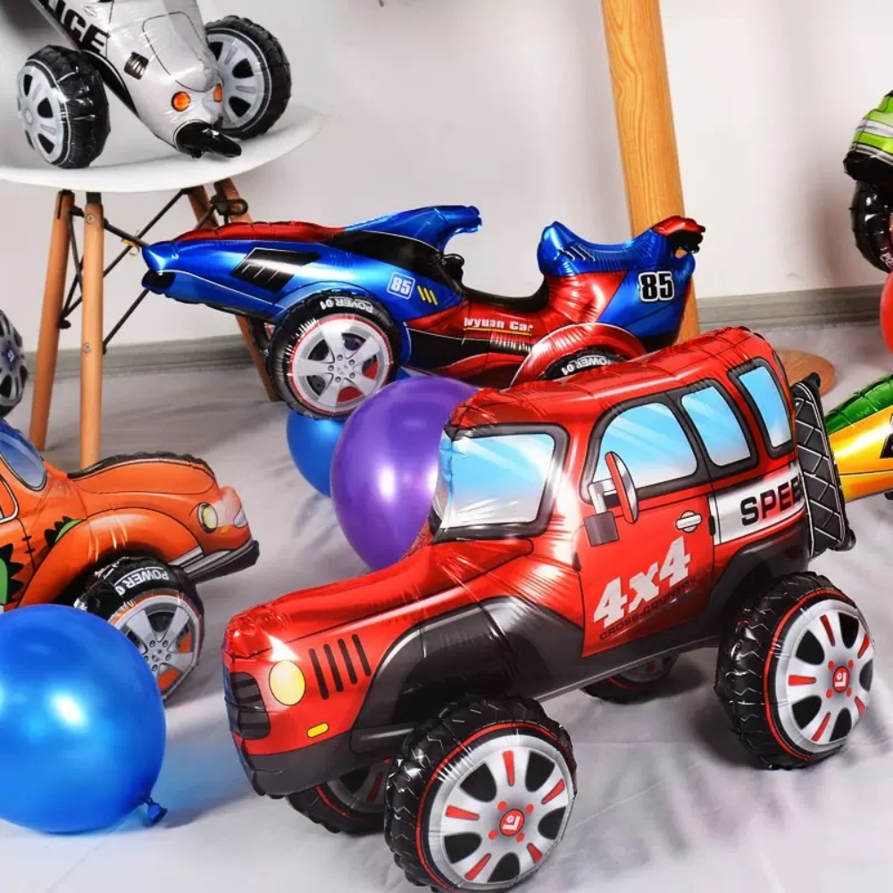 3D Cartoon Car Foil Balloon Bu - Lighting Mcqueen Birthday Decor ulasan dan harga