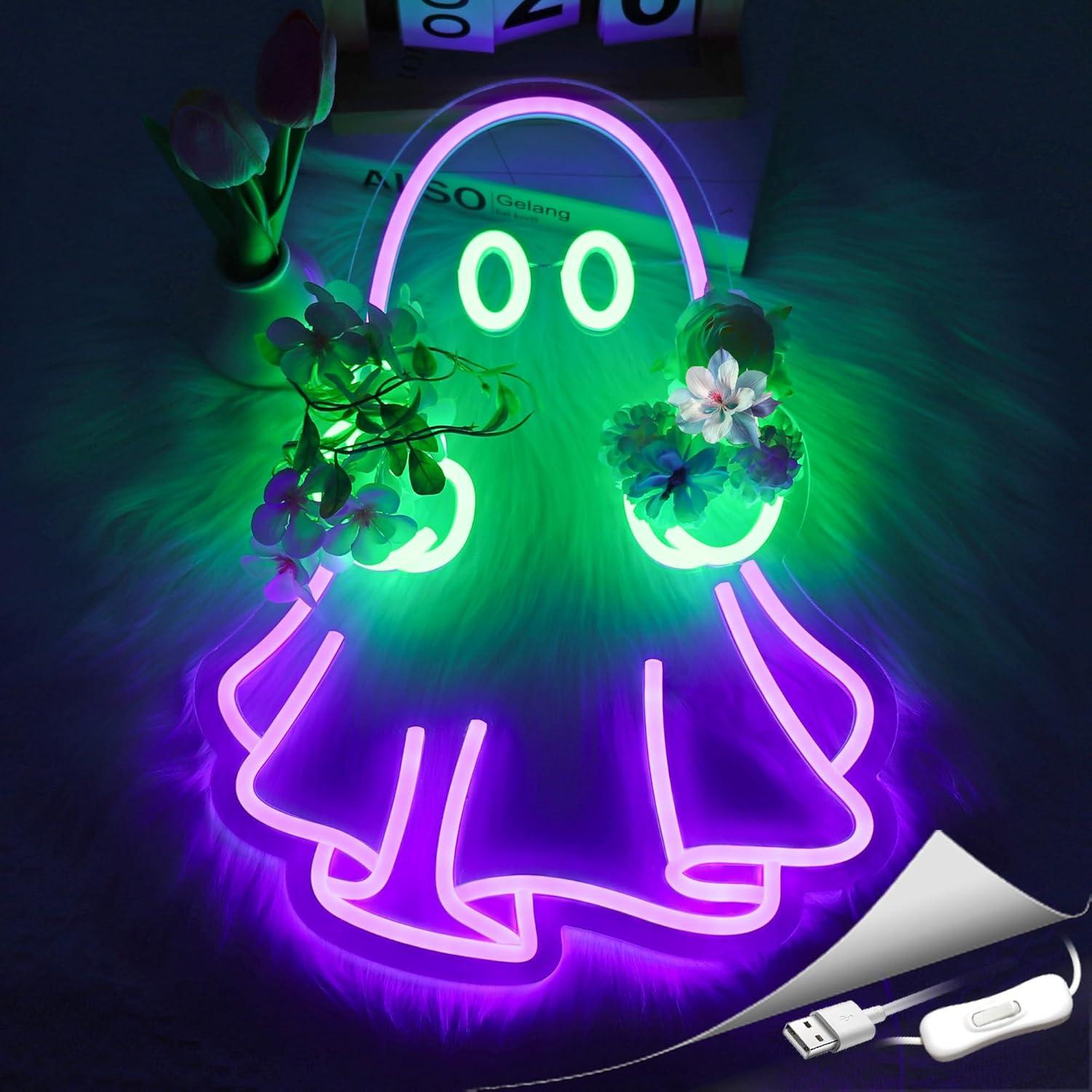 Ghost Neon Sign USB Powered LE - Room Lighting Bedroom Decor ulasan dan harga