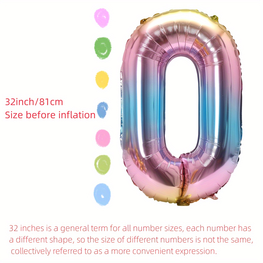 32inch Rainbow Gradient Number - Lighting Mcqueen Birthday Decor ulasan dan harga