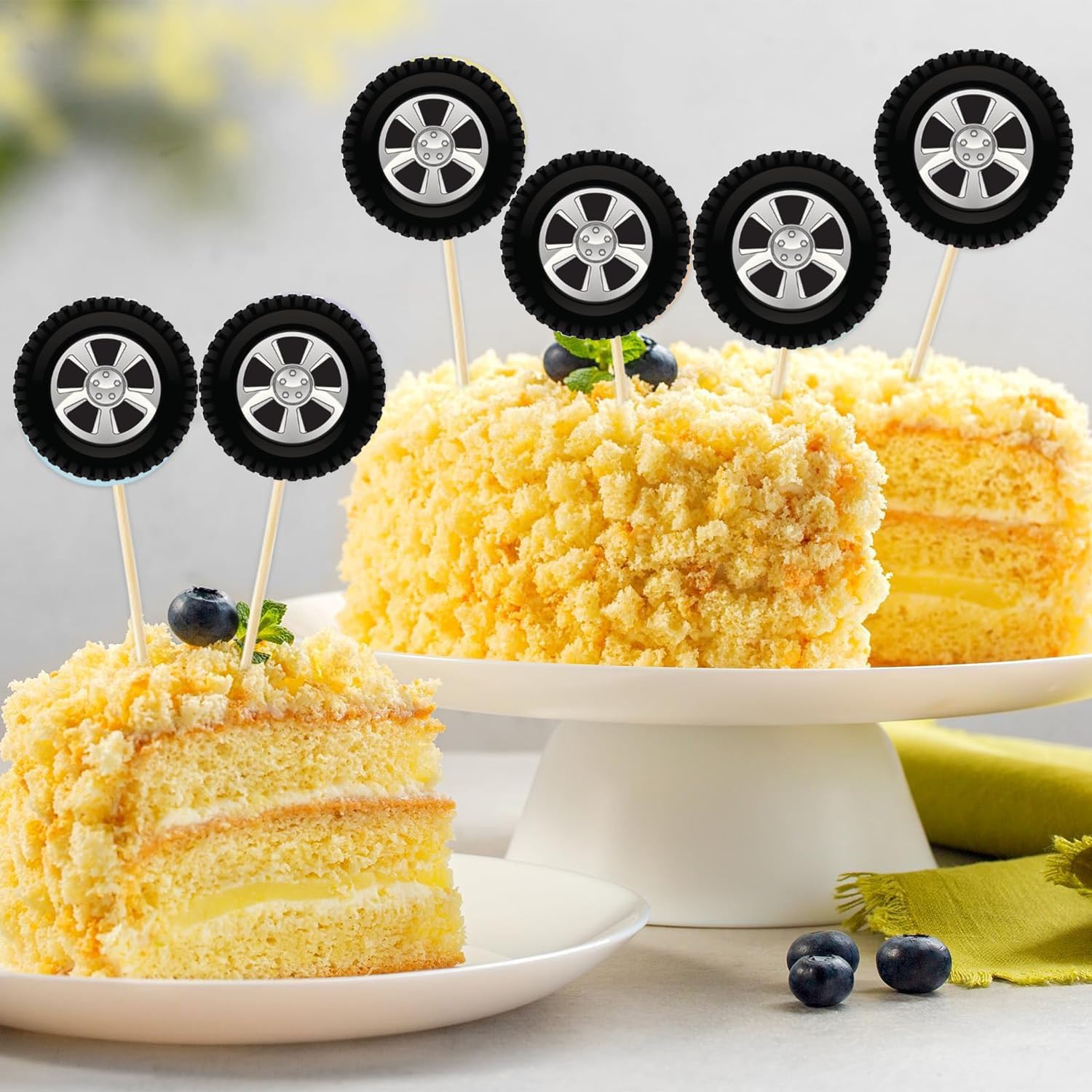 Wheel Racing Car Party Cake De - Lighting Mcqueen Birthday Decor ulasan dan harga
