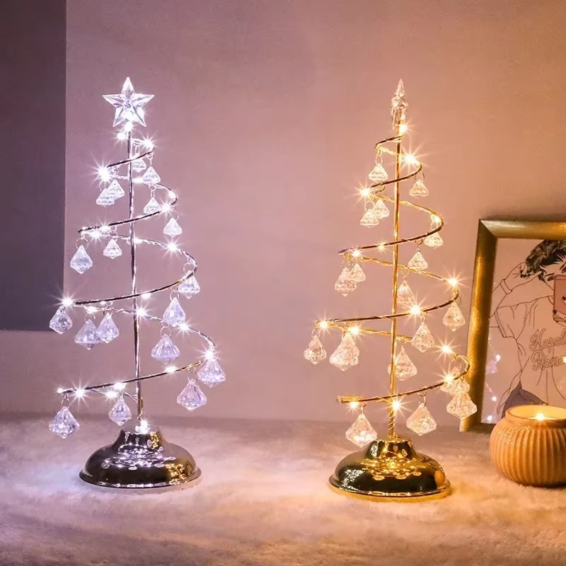Christmas LED Crystal Christma - Home Decor Lighting Tree ulasan dan harga