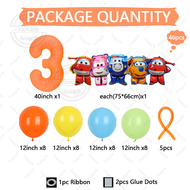 46pcs New Super Wings Aluminum - Lighting Mcqueen Birthday Decor ulasan dan harga