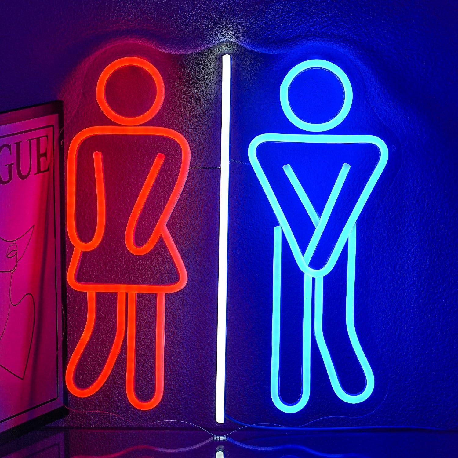 Restroom Neon Signs Toilets US - Office Lighting Decor ulasan dan harga