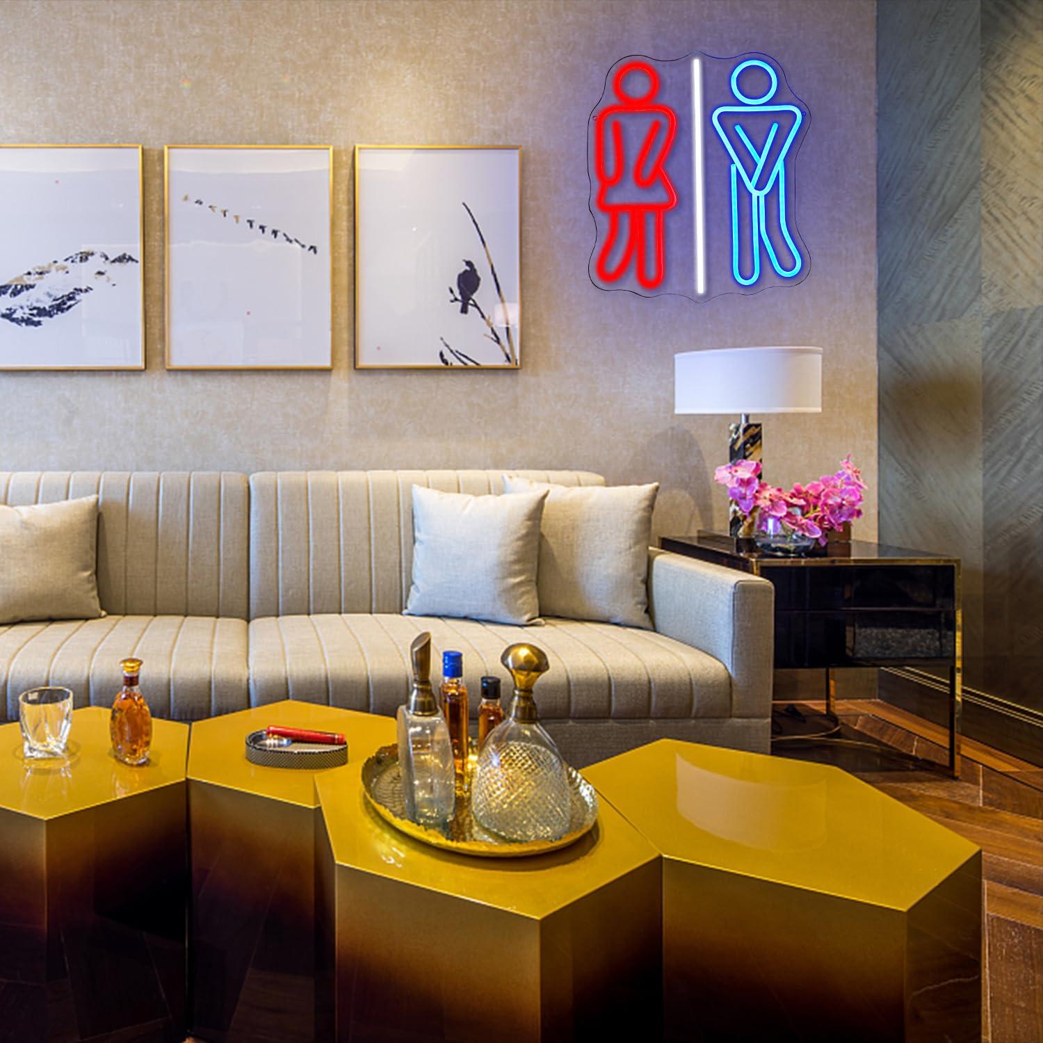 Restroom Neon Signs Toilets US - Office Lighting Decor ulasan dan harga