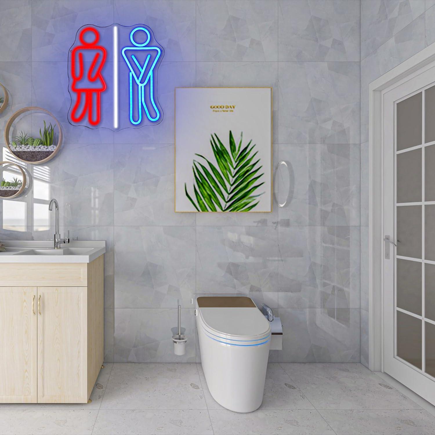 Restroom Neon Signs Toilets US - Office Lighting Decor ulasan dan harga