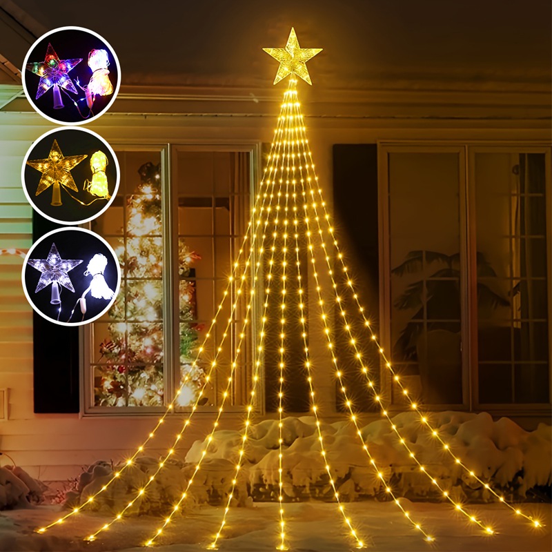 LED Star Waterfall Lights Chri - Home Decor Lighting Tree ulasan dan harga