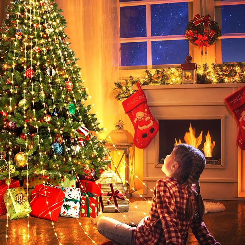 LED Star Waterfall Lights Chri - Home Decor Lighting Tree ulasan dan harga