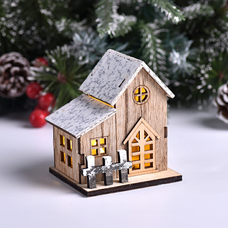Christmas LED Light Wooden Hou - Home Decor Lighting Tree ulasan dan harga