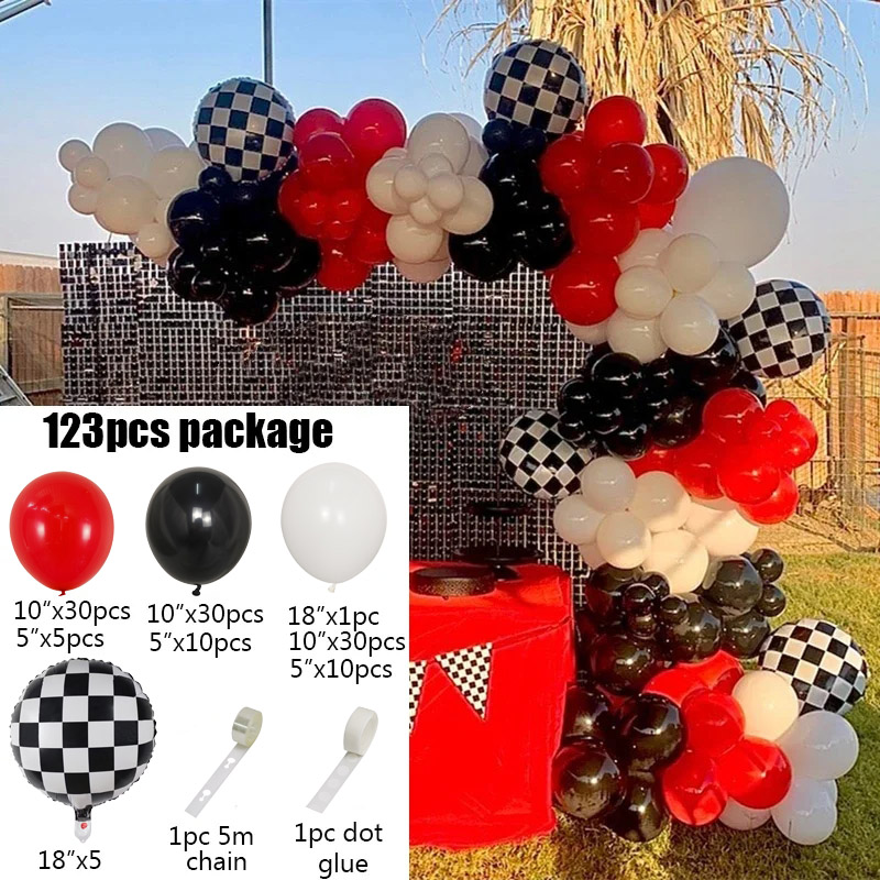 123pcs Racing Car Birthday Bal - Lighting Mcqueen Birthday Decor ulasan dan harga