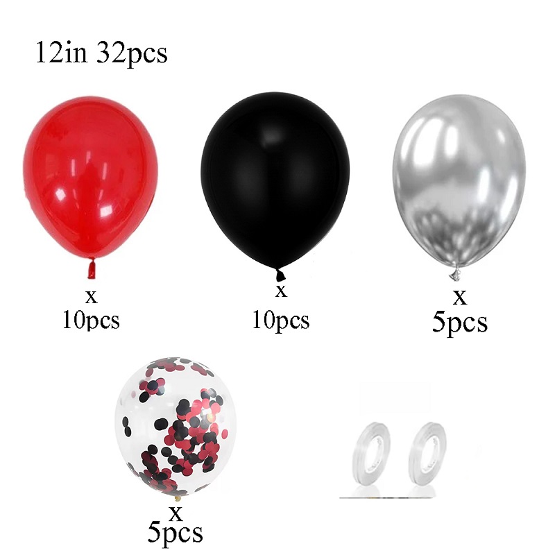 32pcs Balloon Set with Red and - Lighting Mcqueen Birthday Decor ulasan dan harga