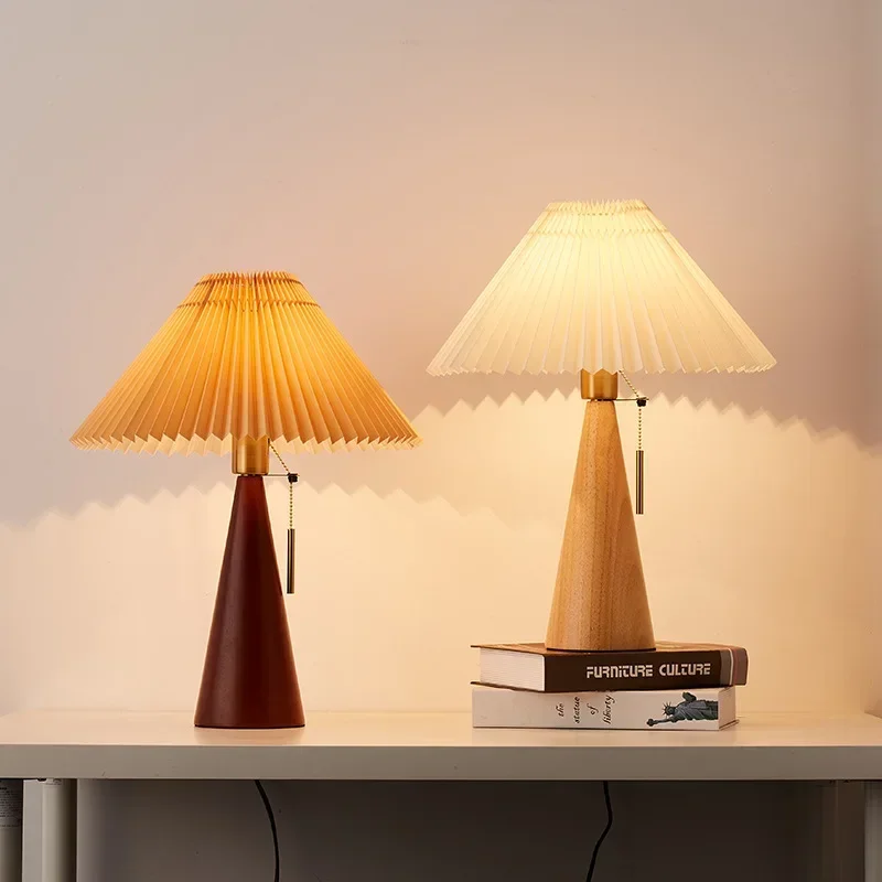 Retro Pleated Table Lamp Nordi - Lighting Decor Bedroom ulasan dan harga