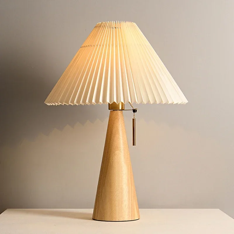 Retro Pleated Table Lamp Nordi - Lighting Decor Bedroom ulasan dan harga